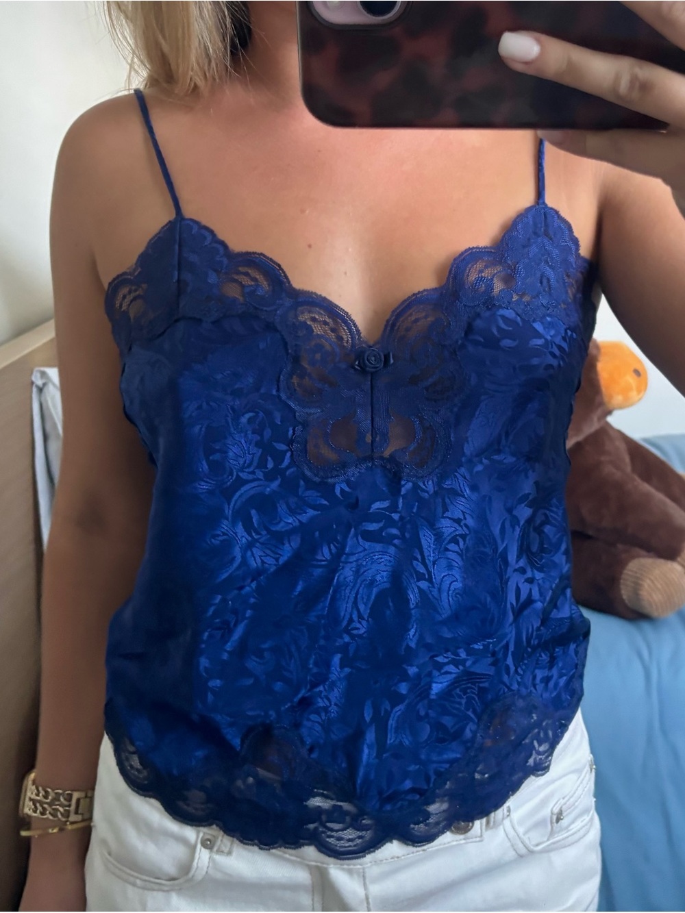 Blue Lace Slip Tank